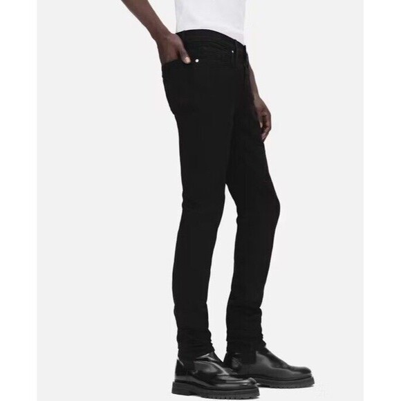 Frame Mens Jeans Sz 30 X 33 Black L’Homme Skinny Denim  Mid Rise Pockets - Picture 1 of 8